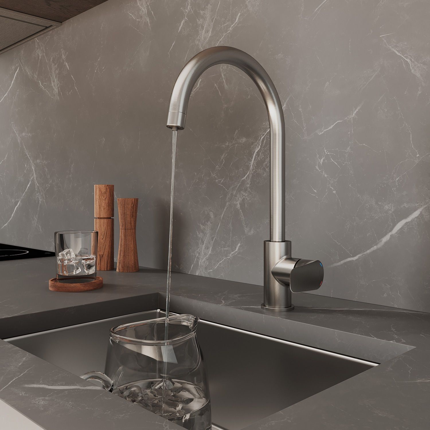 Смеситель для кухни Milardo Rora RORBNFJM05 однорычажный с каналом для фильтрованной воды сатин