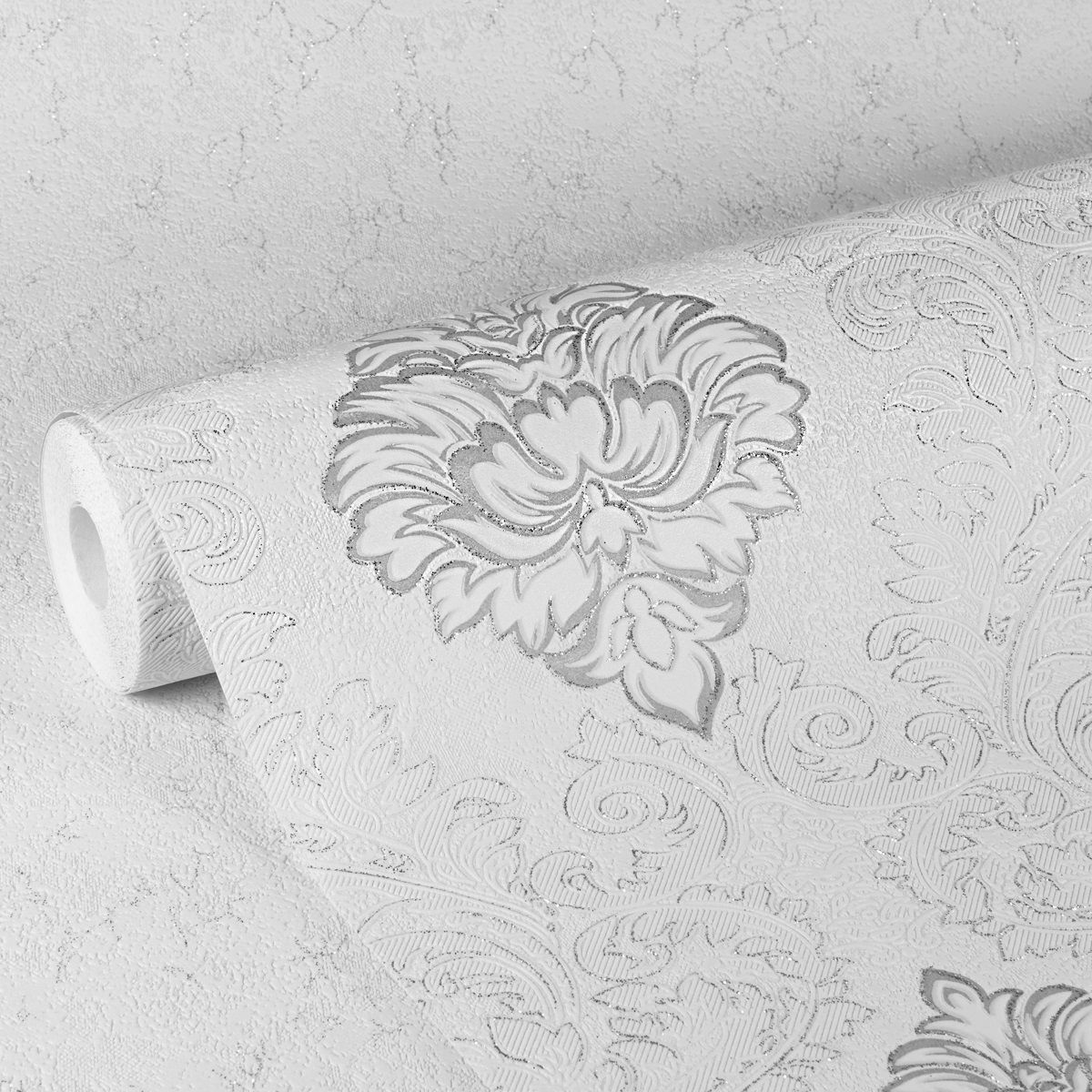Обои Aurora Раджа С50 5003 01 белые орнамент 1,06х10,05 м