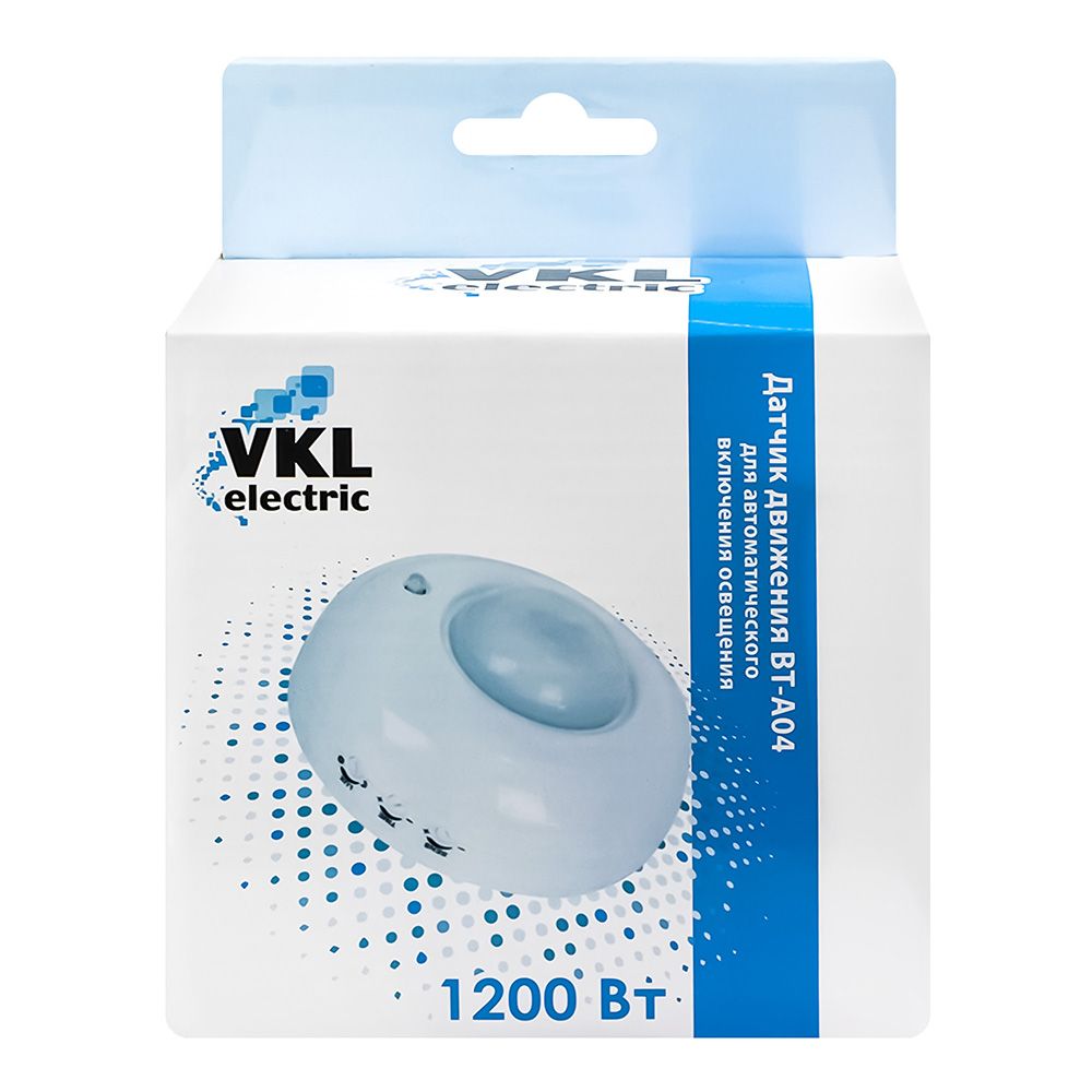 Датчик движения белый 1200Вт, 6м, 360°, IP33 (BT-A04) VKL electric