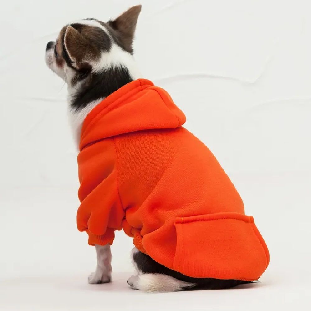 Кофта-толстовка на флисе для собак мелких пород Bro Style оранжевая р XL