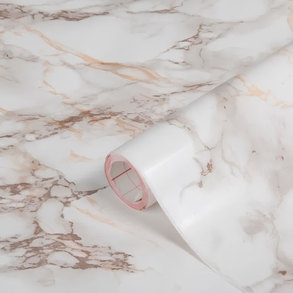 3960 Пленка с/к "Deluxе"/FARBE 90смх2м (мрамор серо-бежевый)