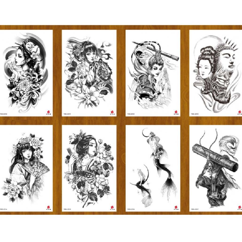 Татуировка-наклейка Японская мифология 12х19 см арт. ТА-1757