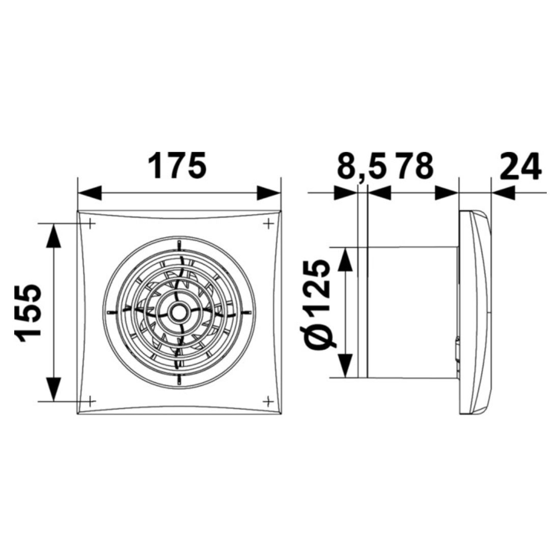 Вентилятор осевой вытяжной с обратным клапаном Era Aura 5c 125 мм