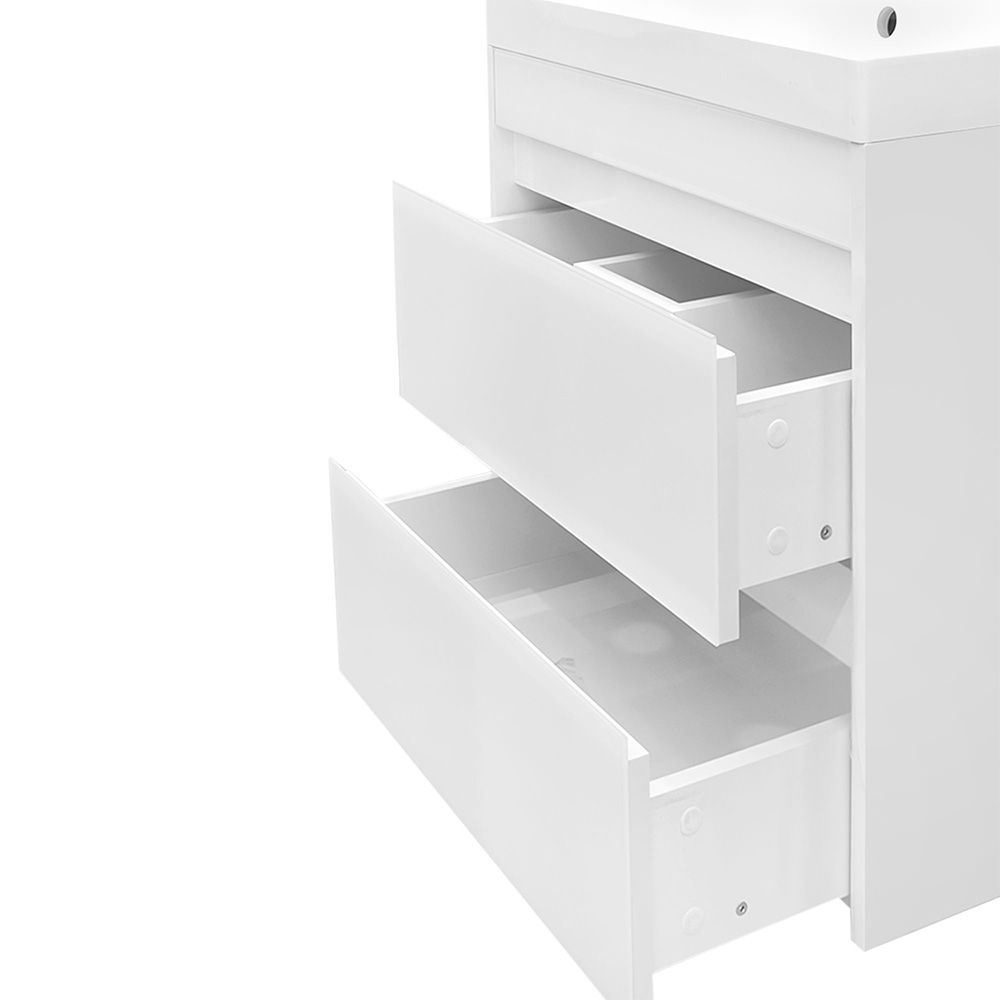 Тумба подвесная Монако 60 2 ящика лакобель под раковину Марко Слим 60