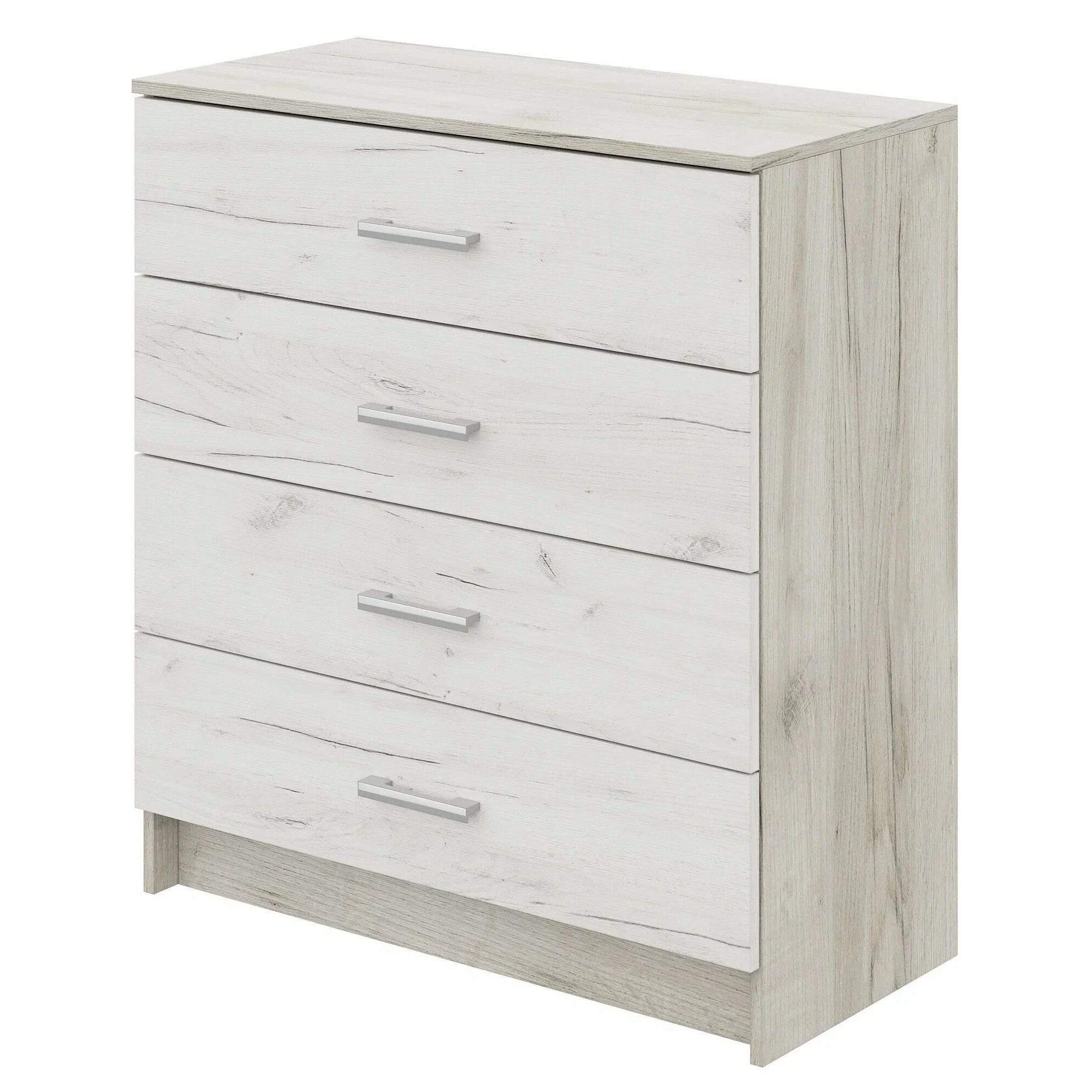 Комод Гармония КМ 601 850х934х410 мм 4 ящика Дуб Крафт белый/Дуб Крафт серый