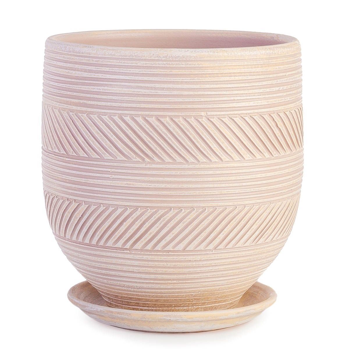 Горшок цветочный Страйп капучино овал 23 см 5,5 л