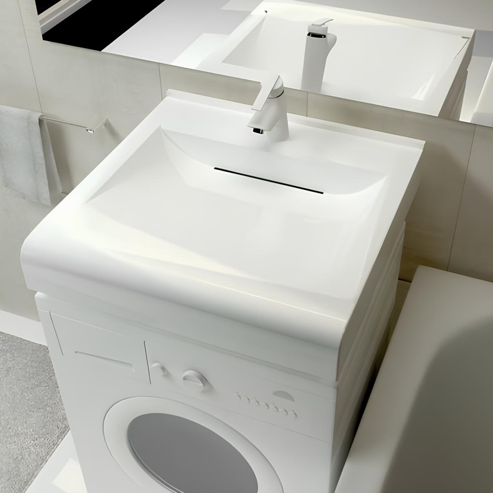 Раковина подвесная над стиральной машиной Фортуна 600х600 мм с кронштейнами