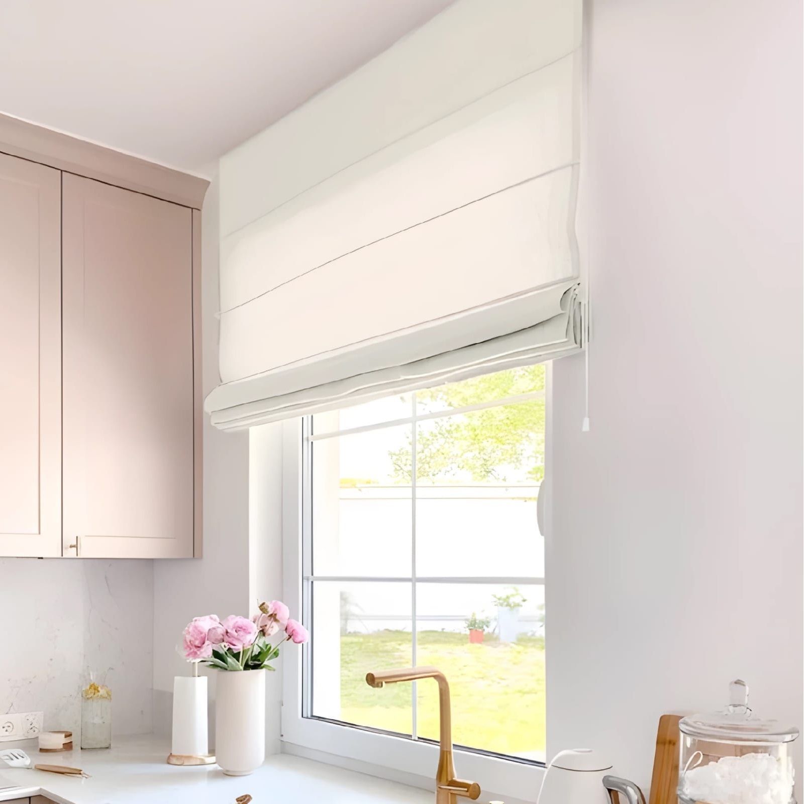 Штора римская Лен натуральный 100х175 см