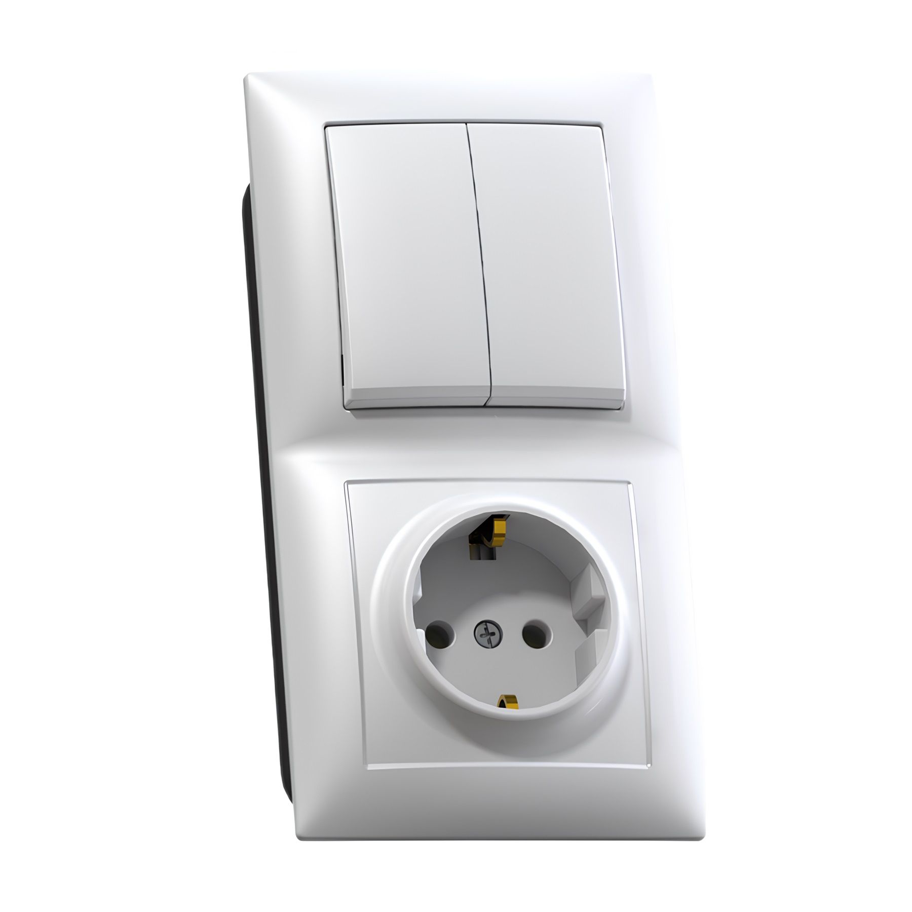 БЛОК скрыт.уст.2-кл. выкл. 10А + роз с з/к 16А Селена БКВР-412 белый