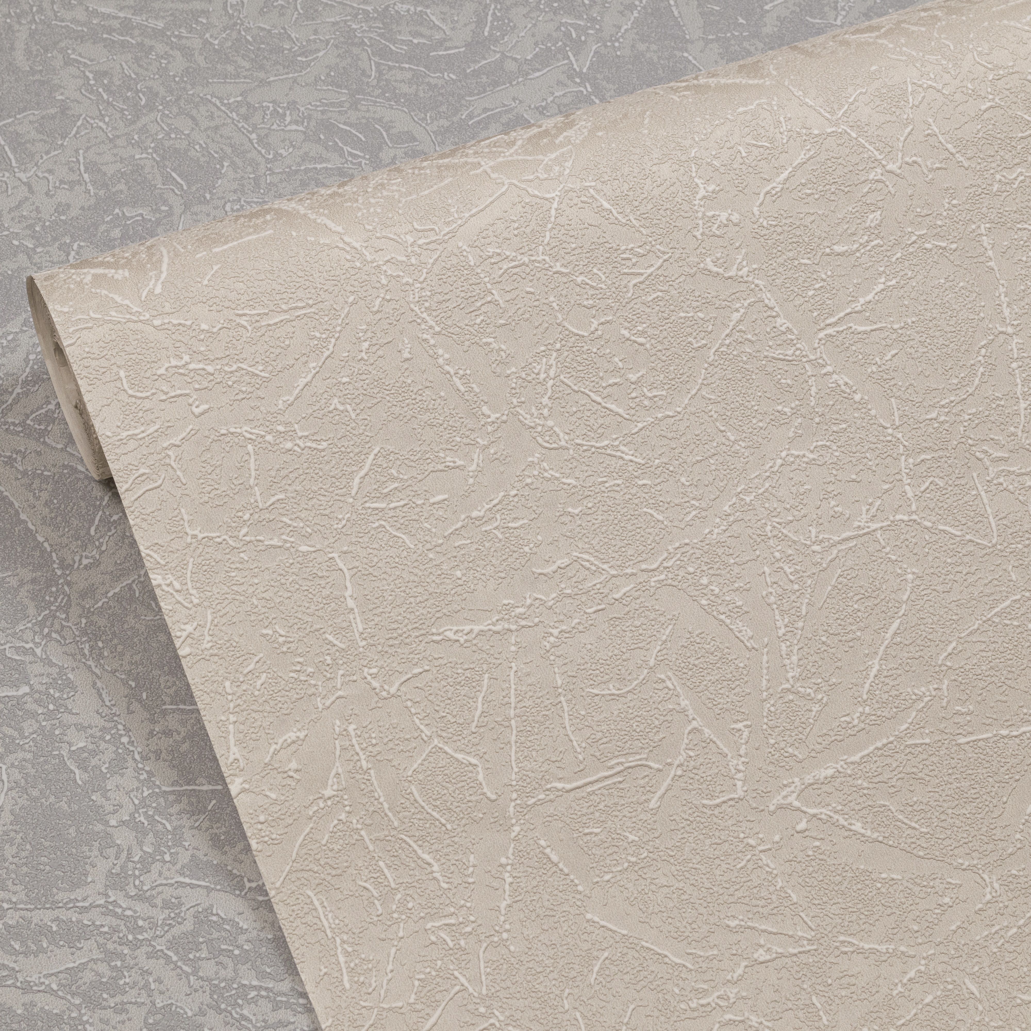 Обои Renowa Respect 38104-02 бежевые мрамор 1,06х10,05 м