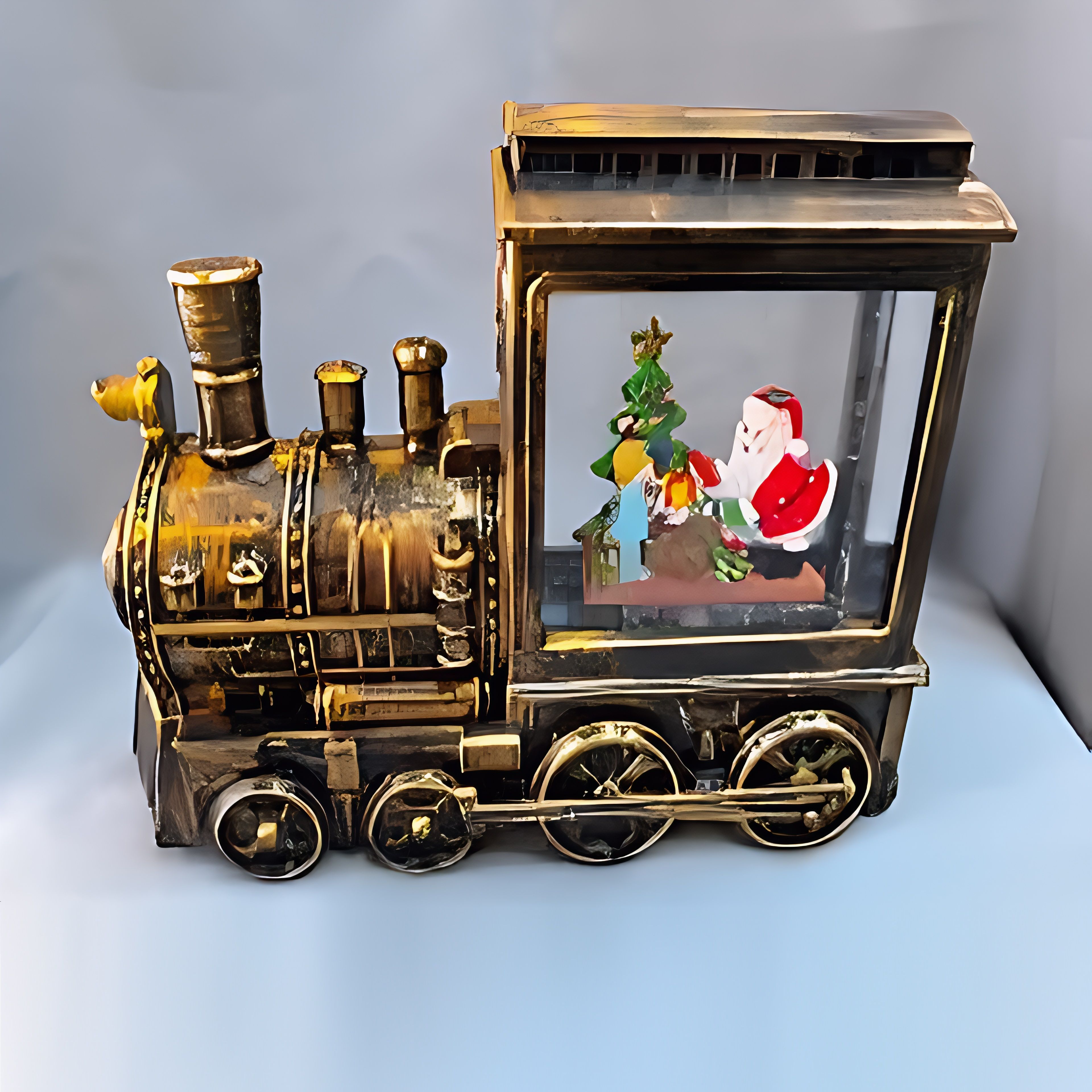 Светильник новогодний Паровоз LED 24х18х9 см музыкальный 2024-8233