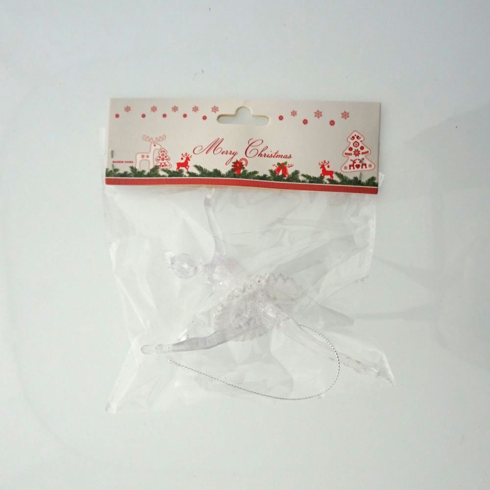 Украшение новогоднее Балерина прозрачная L12 W6,5 H13,5 см