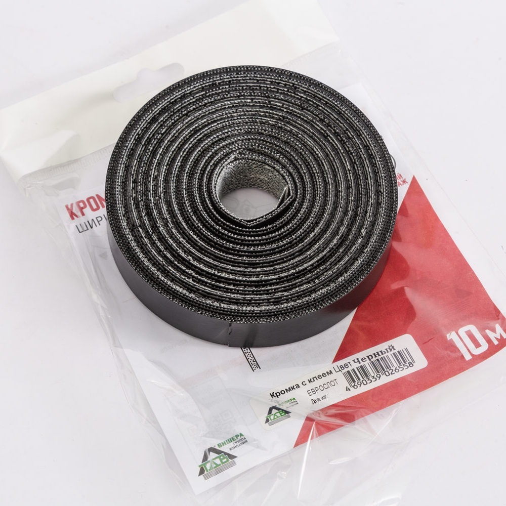 Лента кромочная меламиновая с клеем 19 мм 10 м Черный ТДВ