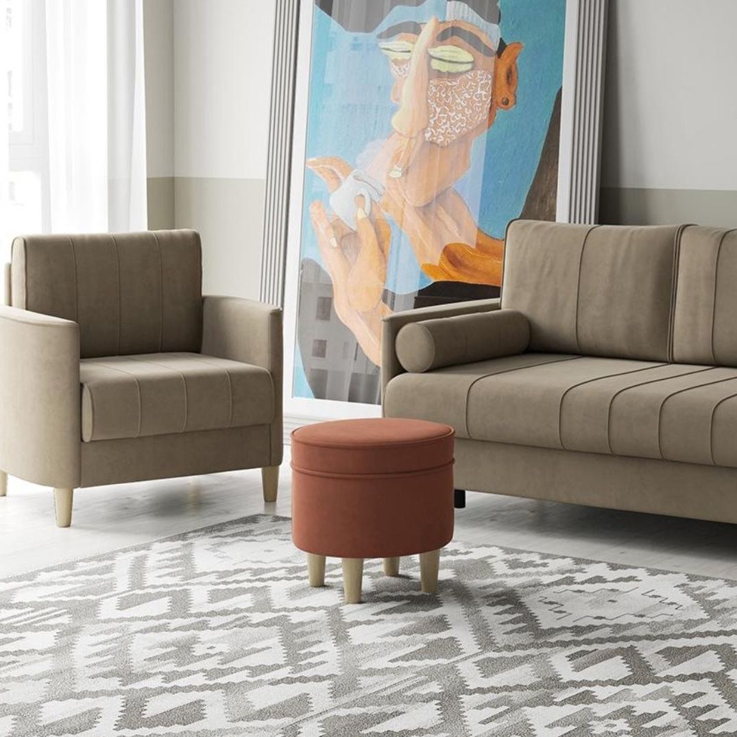 Пуф Лора 400х400х420 мм круглый Ультра терра