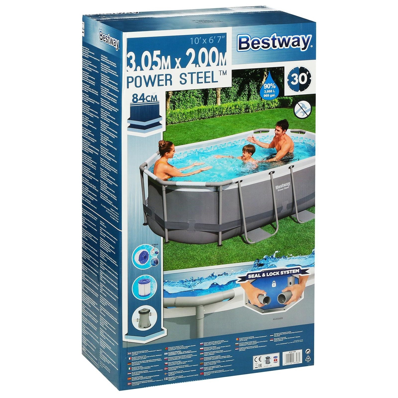 Бассейн каркасный овальный 305х200х84 см Bestway Power Steel 5614A (ф/насос)
