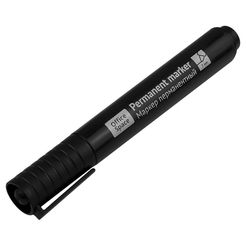 Маркер перманентный пулевидный 3 мм черный