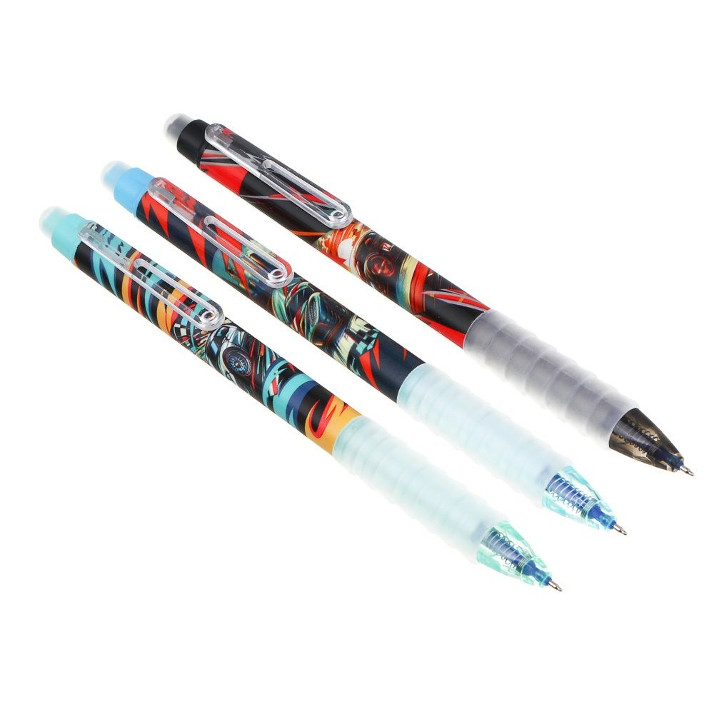 Ручка гелевая автомат синяя Машины Пиши-стирай линия письма 0,5 мм 591-203