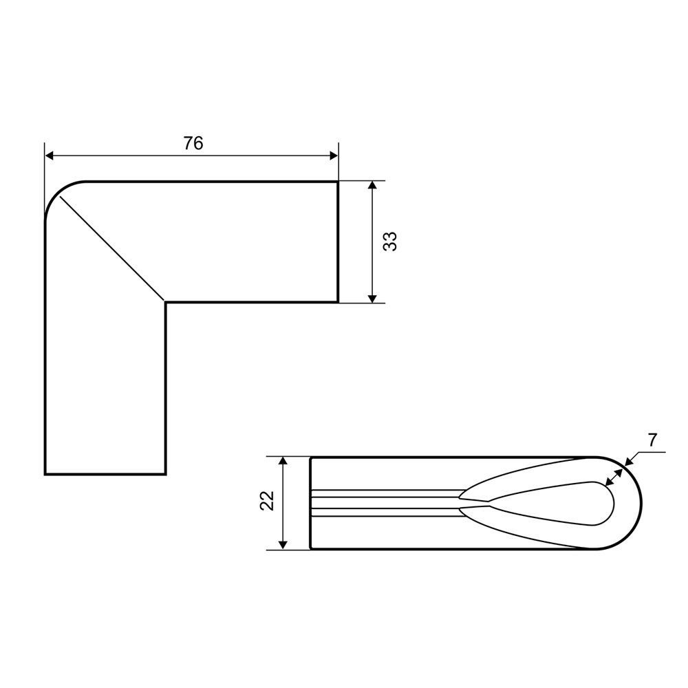 Уголок защитный BS 46.27 PALLADIUM большой коричневый