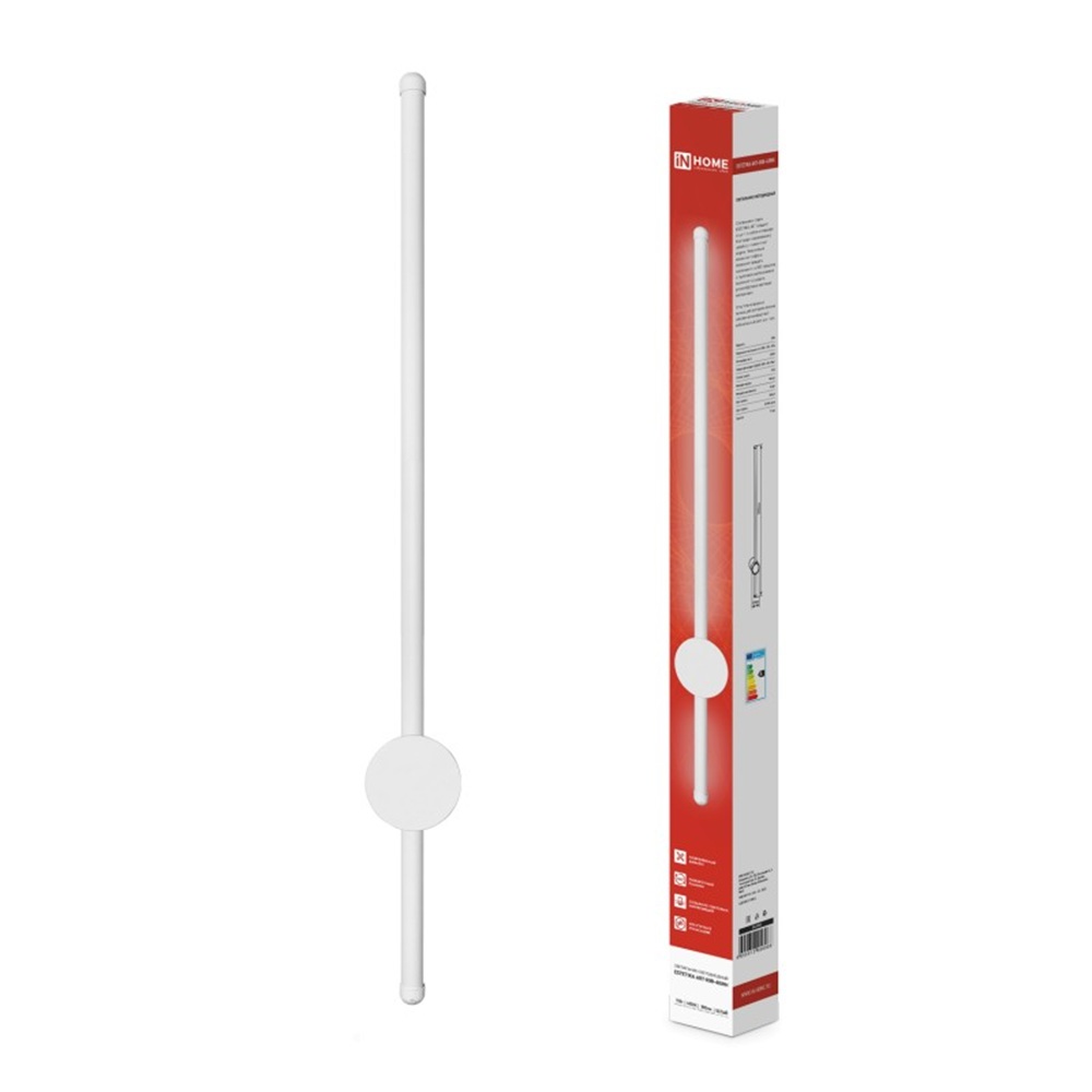 Бра LED In Home Estetika ART-80B-40WH 15Вт 4000K 6х80х9,8 см белый