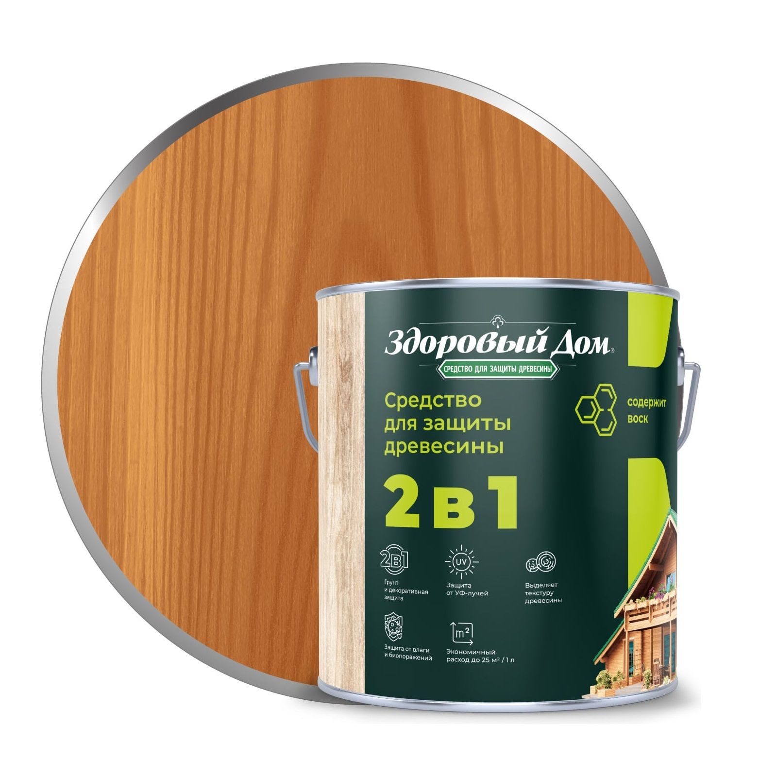 Средство для защиты древесины Здоровый Дом Тик 2,7 л Л-С