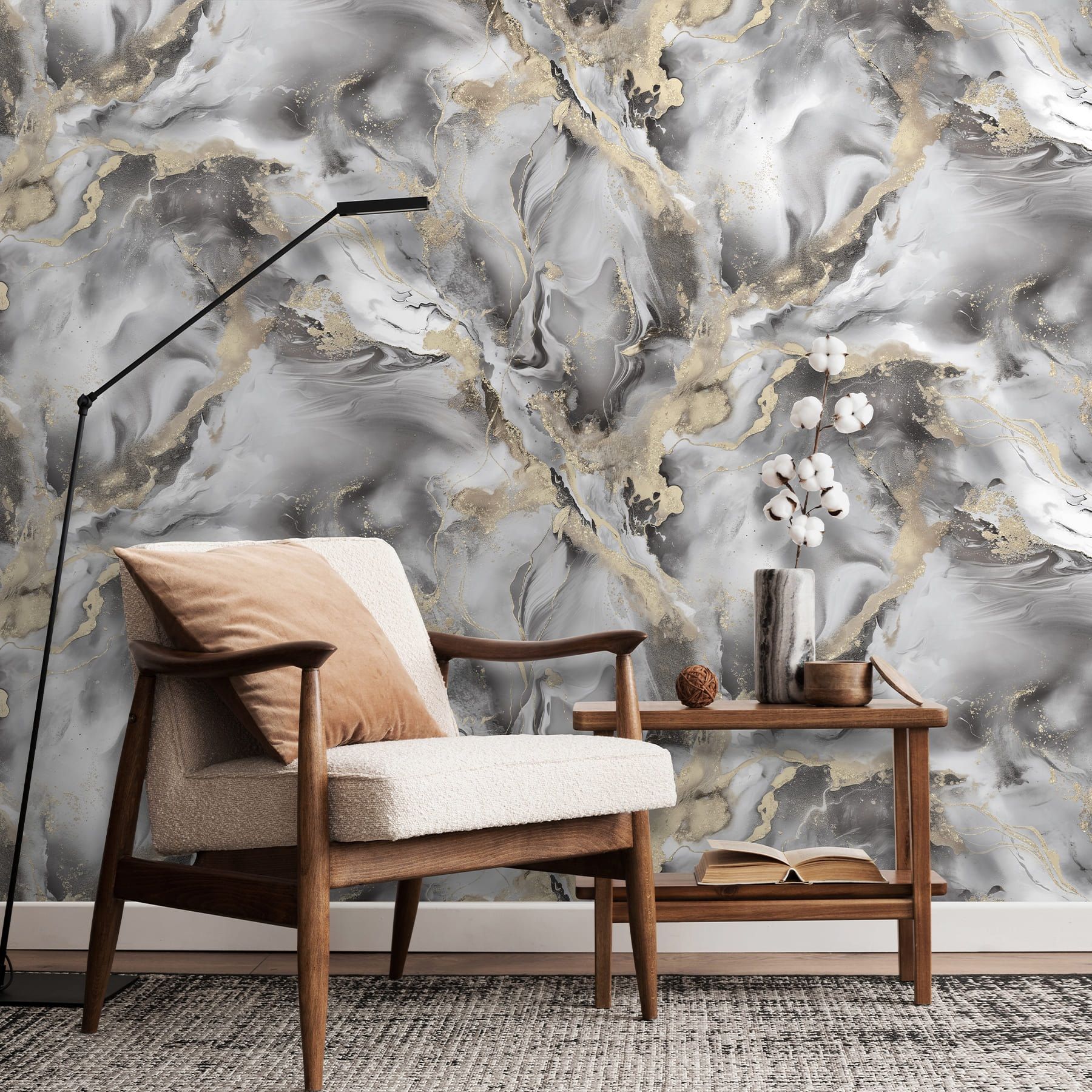 Обои 287578 Victoria Stenova 1,06х10 м Odyssey темно-серый