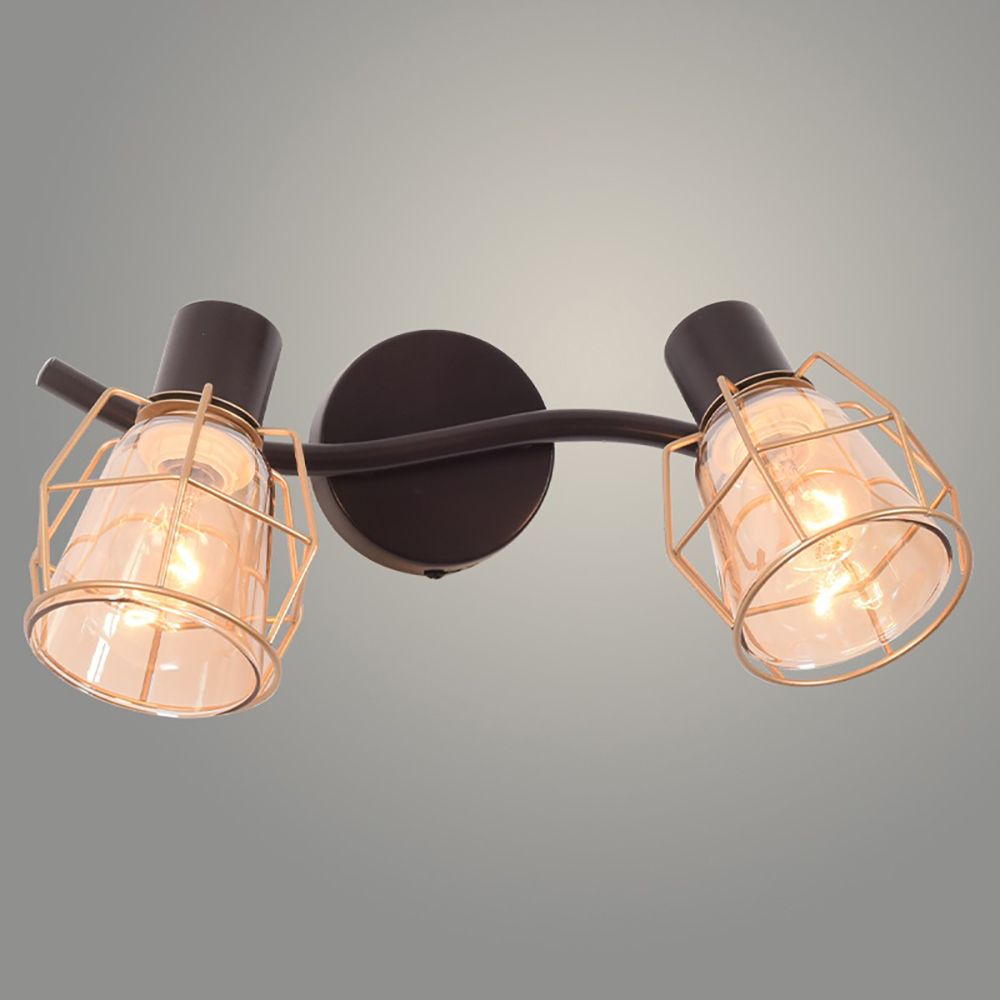 Спот 23090023/2 COF+SGD 2x40Вт E14 h15 см кофе/шампань