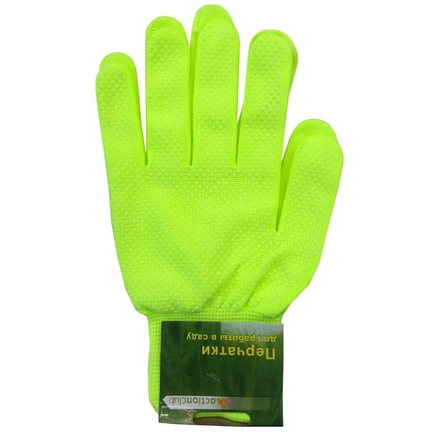 Перчатки х/б с точечным ПВХ покрытием 22х12 см микс