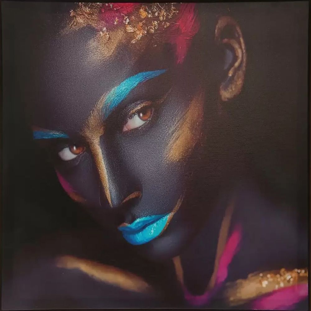 Картина-постер Негритянка с голубыми губами 45х45х4 см