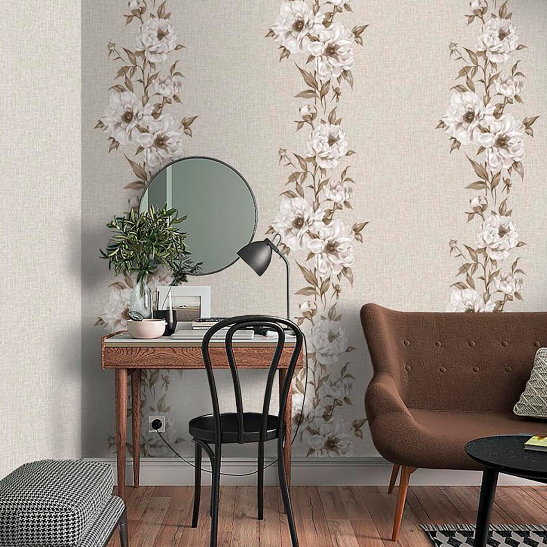 Обои бумажные Саратовские С14Ф Эльвира-Л 02 Ф766 0,53х10,05 м бежевый