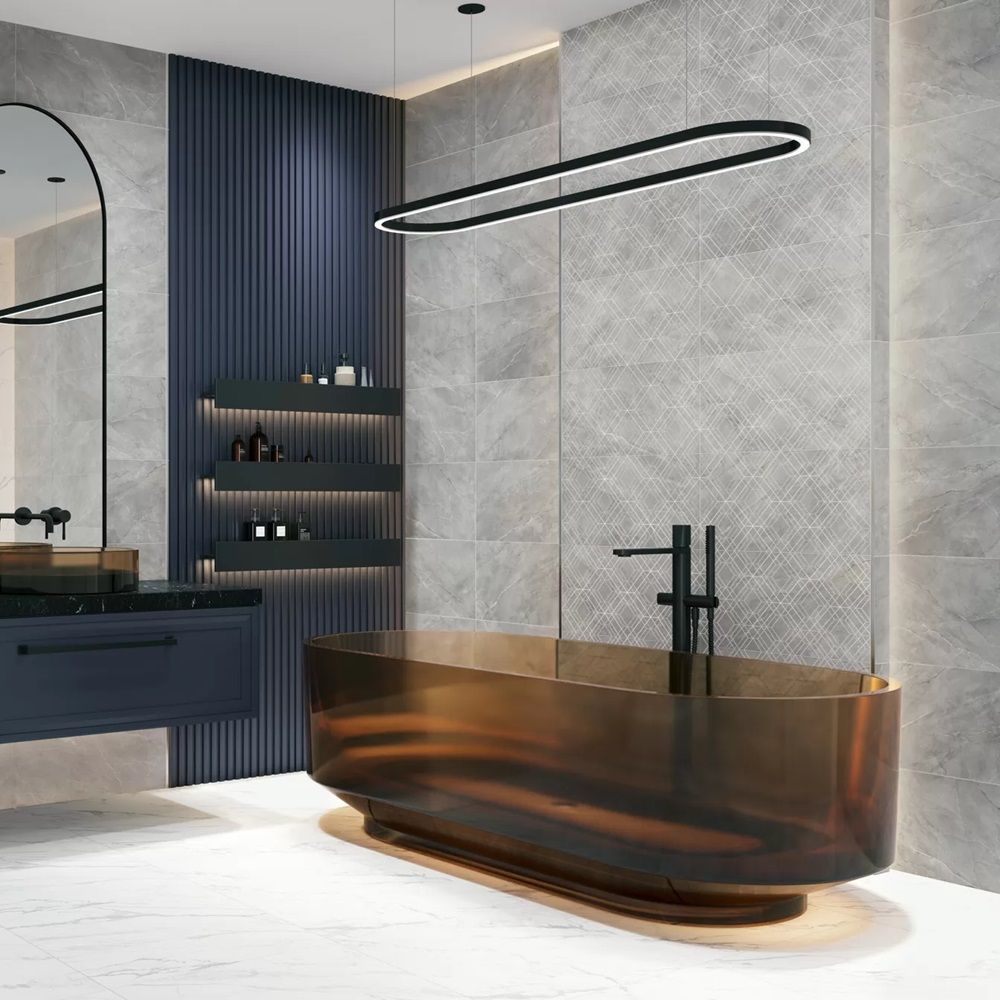 Декор New Trend Lims Dark Rhomb DW36LMM25 30х60 см серый