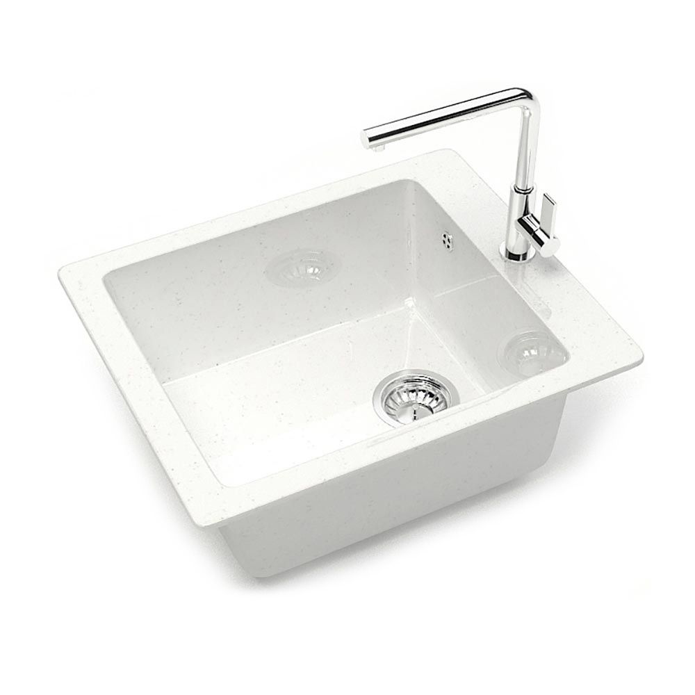 Мойка Granit MARR мрамор Линди Z8 Q1 белый лед матовая 500х425х195мм