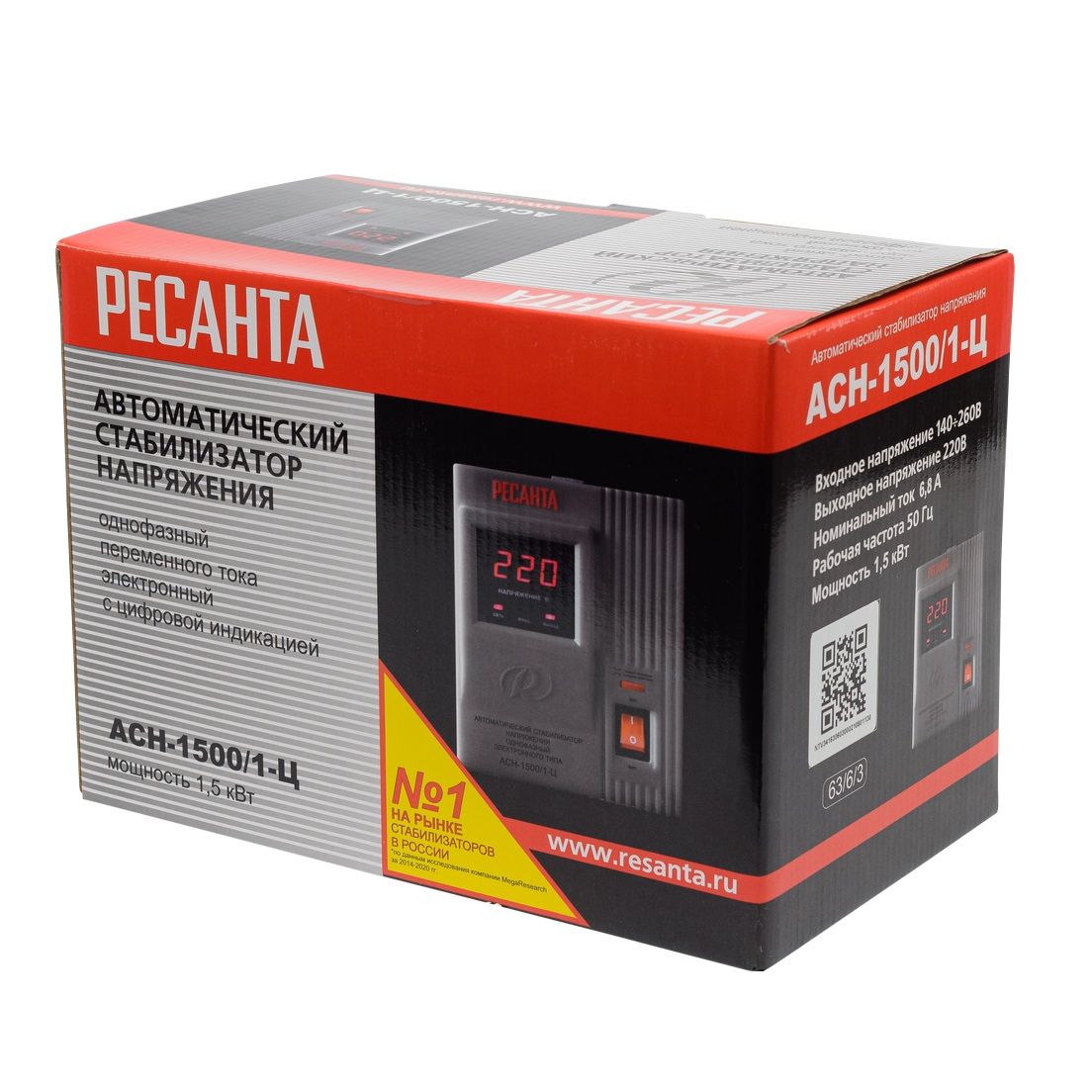 Стабилизатор напряжения Ресанта АСН-1500/1-Ц 1,5кВт/А