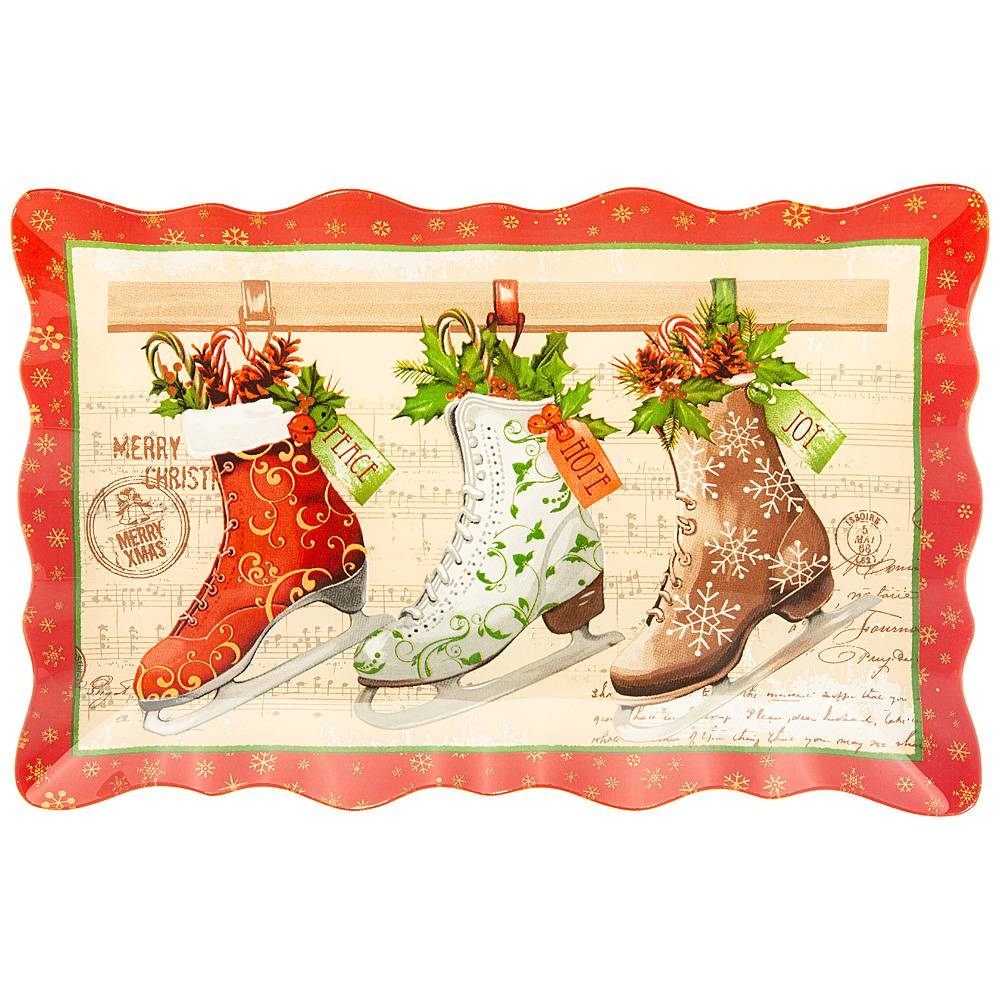 Блюдо сервировочное Lefard Рождественская сказка 25х1,5 см стекло 198-156