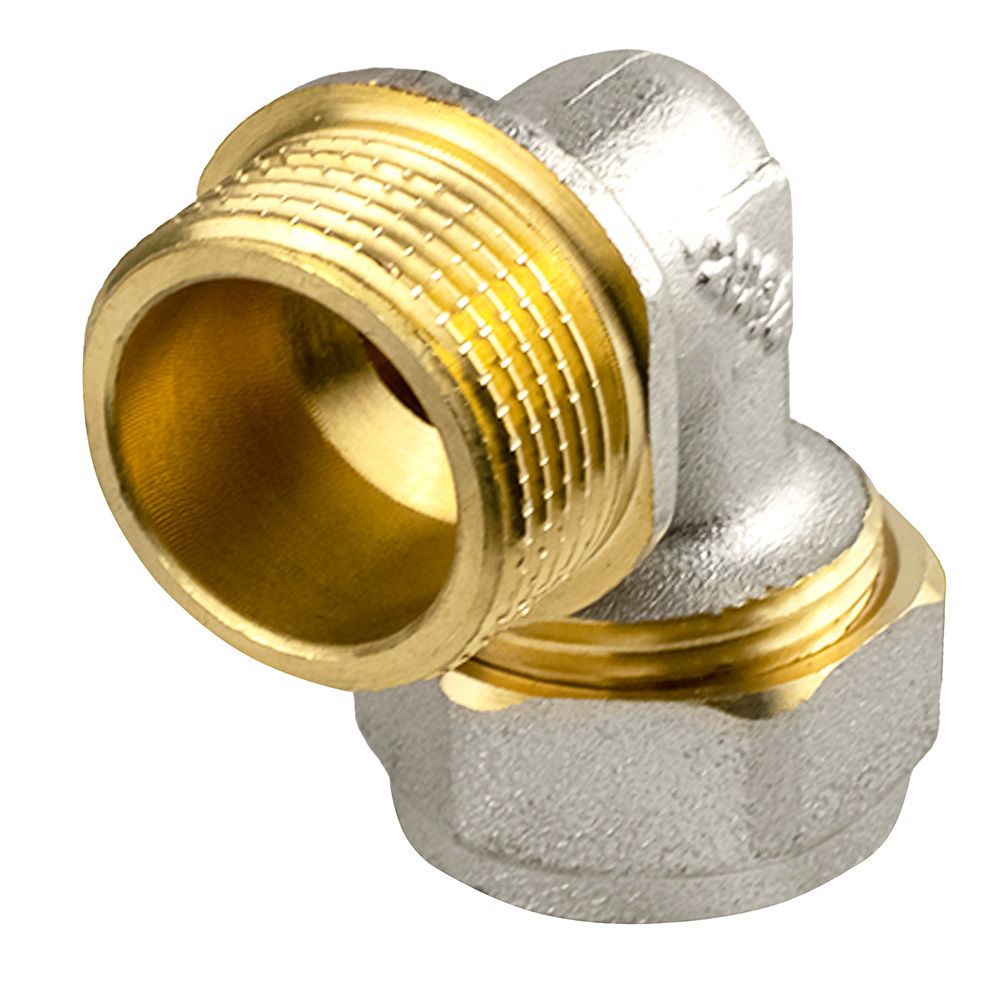 Угольник обжимной латунь никель 20 мм х 3/4" НР Aquasfera 7006-04