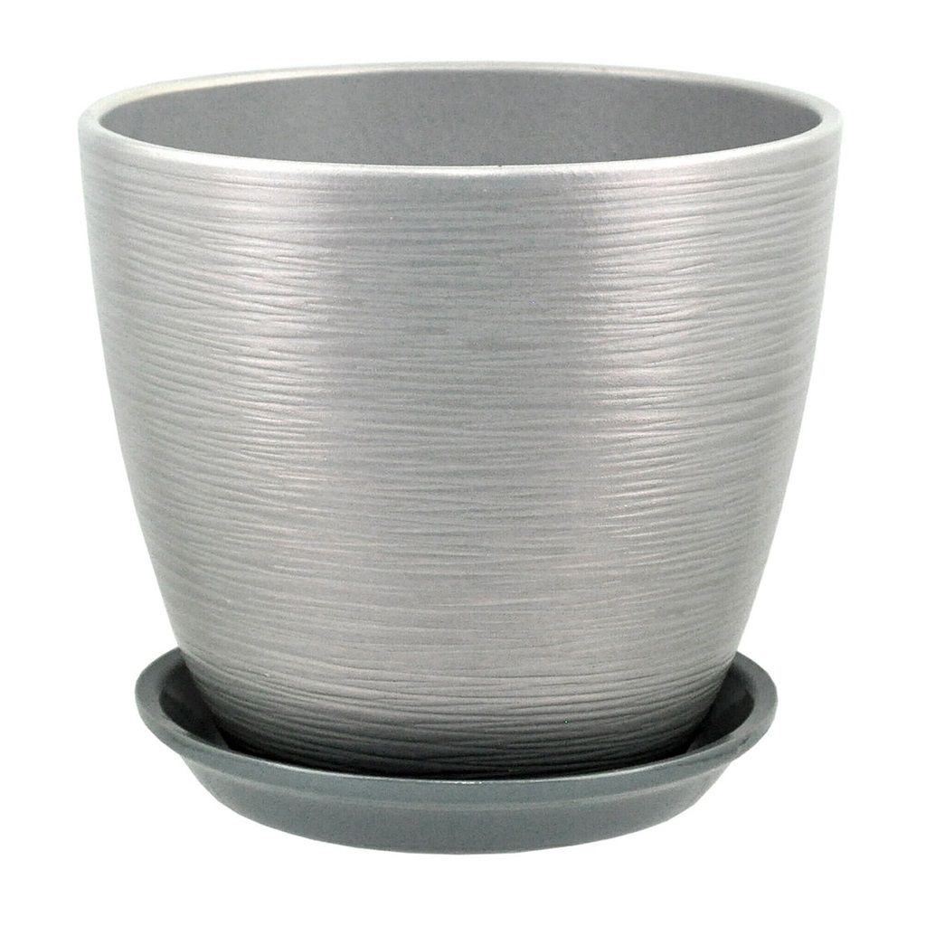 Горшок цветочный Бутон Перламутр серый 18 см 3,8 л