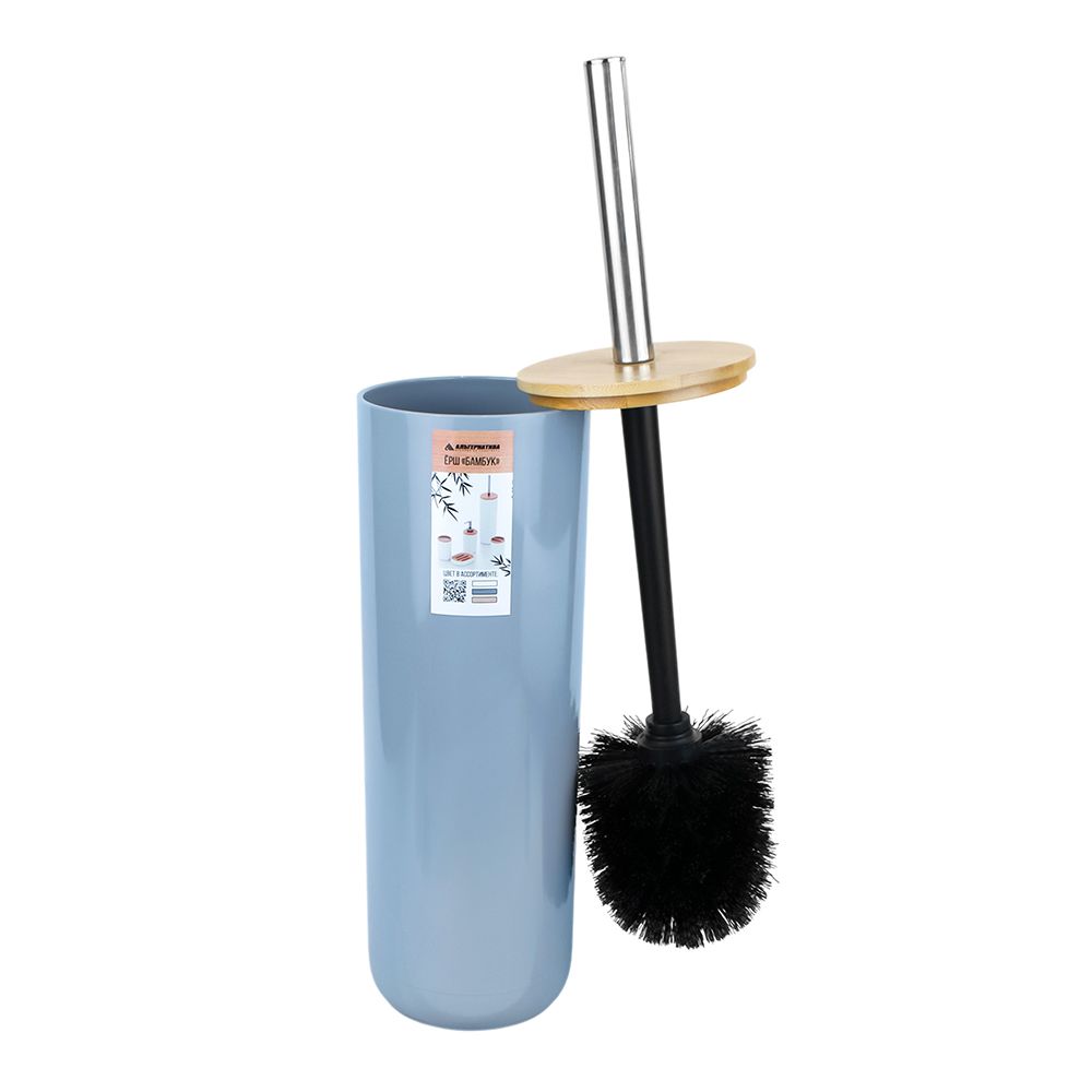 Ершик для унитаза напольный Бамбук серый
