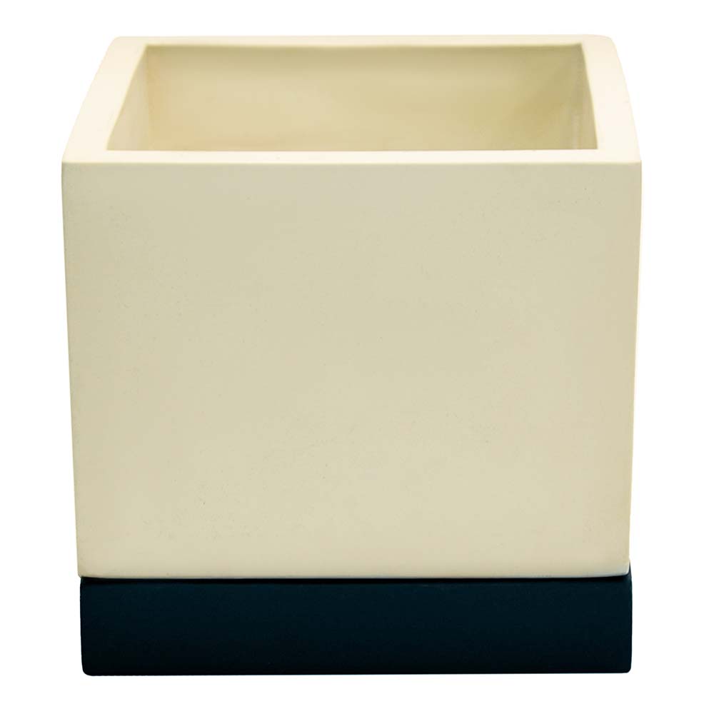 Горшок цветочный Лофт слоновая кость-антрацит 1 л