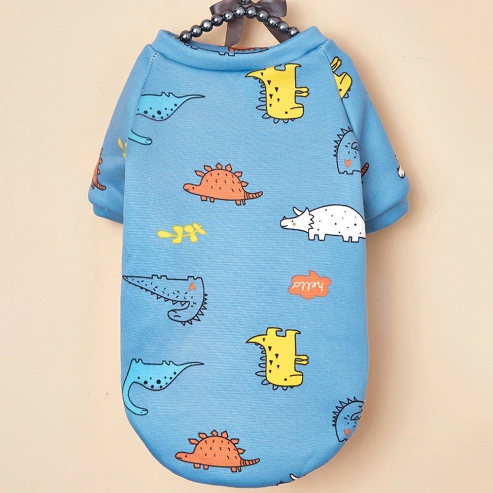 Кофта-толстовка на флисе для собак мелких пород Bro Style принт динозаврики р L