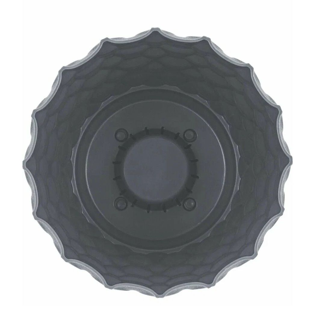 Горшок цветочный InGreen Wave Вулканический серый 17,5 см 2,5 л с дренаж сеткой и съем поддоном