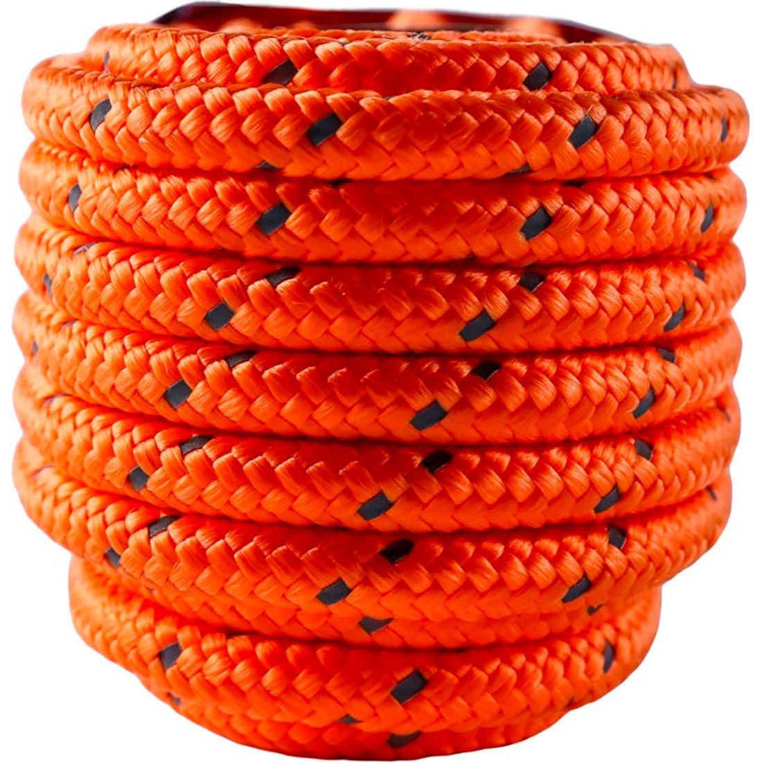 Шнур ПП плетеный 8 мм 16 прядный сердечником светоотражающая нить 20 м