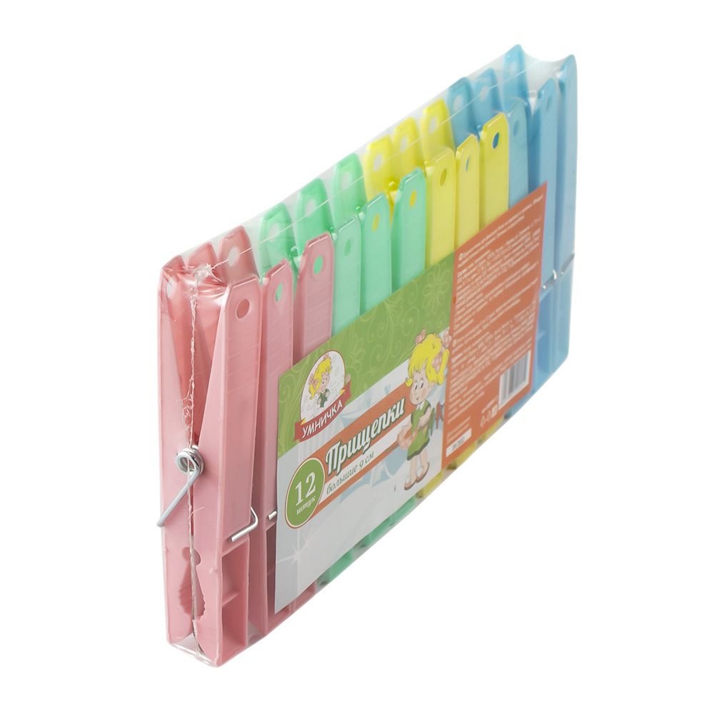 Прищепки большие 9 см 12 шт