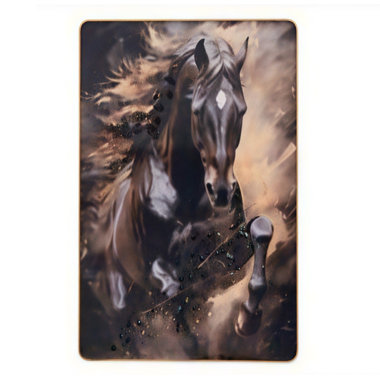 Картина интерьерная со смолой Шоколадная лошадь 30х40 см 2025-0238