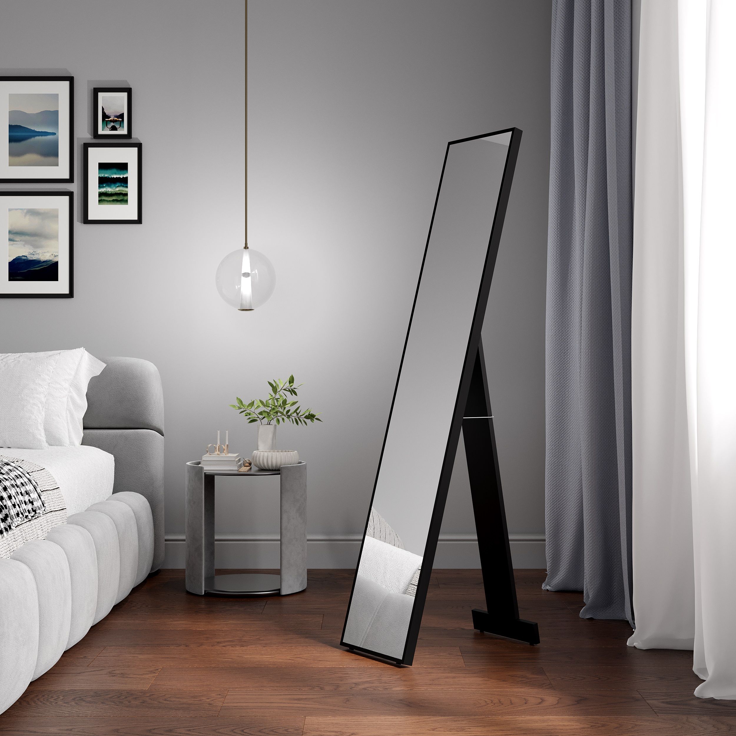 Зеркало Лестер 300x1500 мм черное