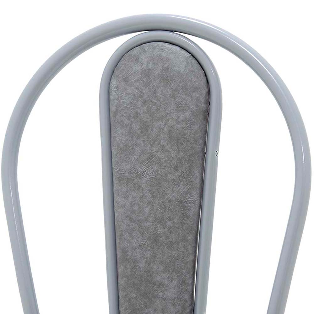 Стул металлический с мягкой спинкой титан-серый