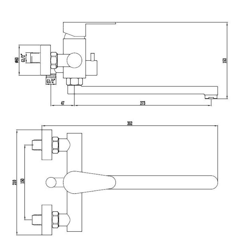 Смеситель для ванны Esko Orlando OL 31 однорычажный