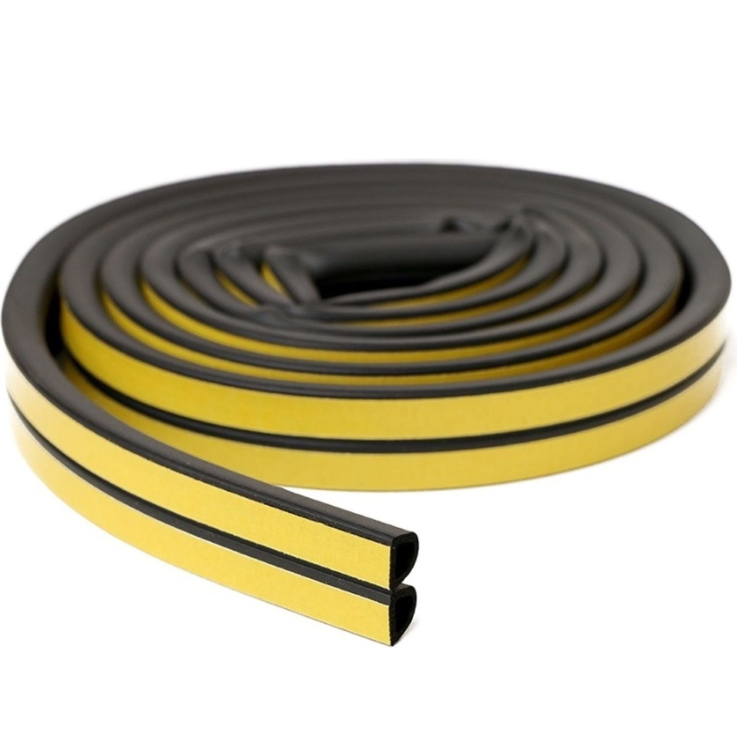 Уплотнитель для окон и дверей D-профиль 4Walls 12x14 мм черный