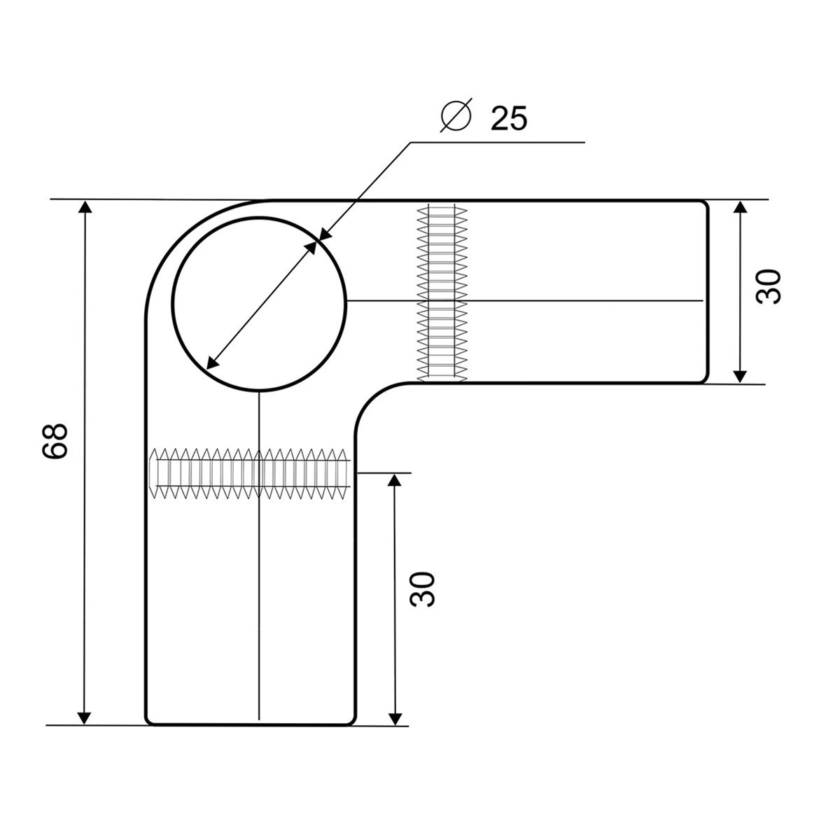 Соединитель для трех труб угловой Palladium JF-66 черный