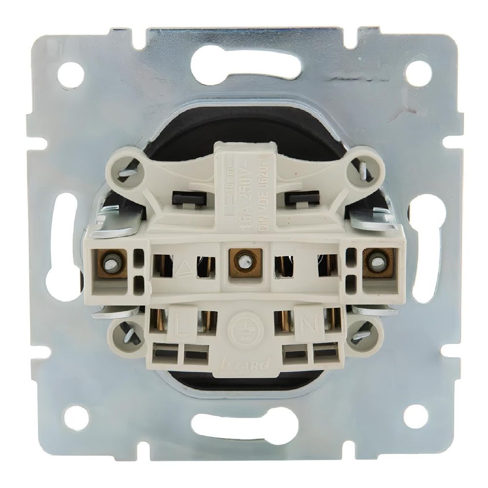 Розетка 1-местная Lezard Karina 16A IP20 черный бархат 707-4288-121B