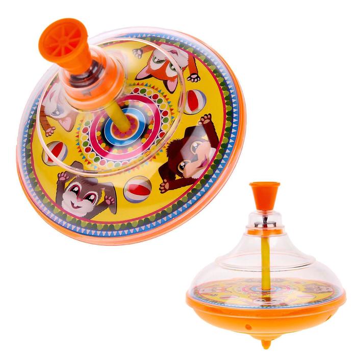 Юла Веселые зверята прозрачная