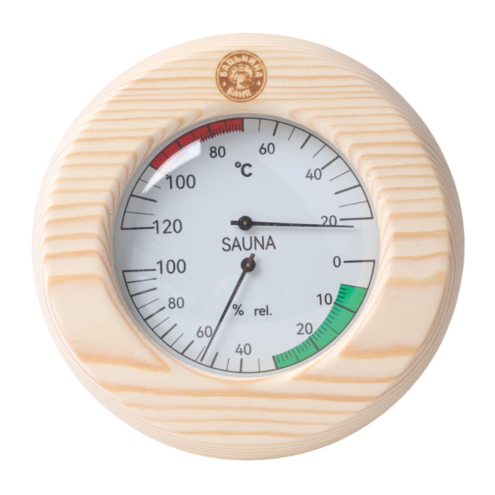 Термометр с гигрометром для бани Бацькина баня 15х3 см